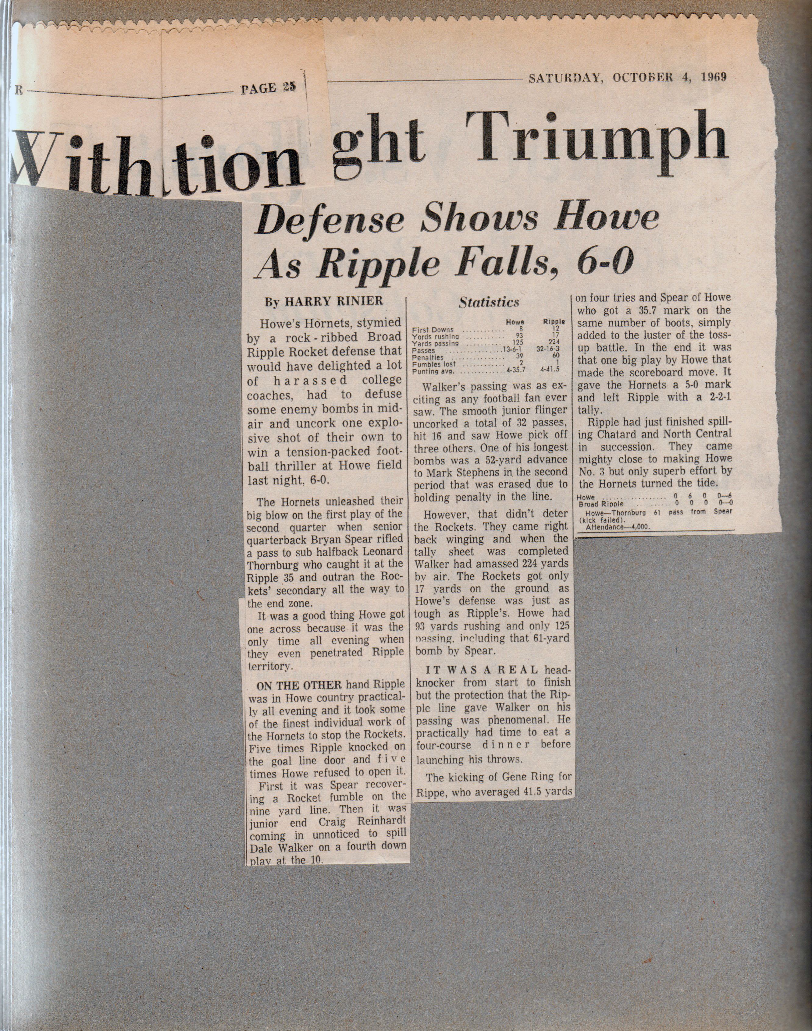 newspaper clipping - Ripple football