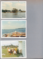 Wawasee - marina. Johnson Bay from boat. working on boat motor at Sprague's - Alan