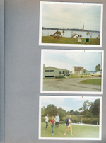 Wawasee - front yard and boats. Back of houses. Don Sprague turtle hunting - Susan and Jim.