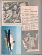 newspaper clipping - seniors at football game. postcard Kong Olaf V from Geo. 