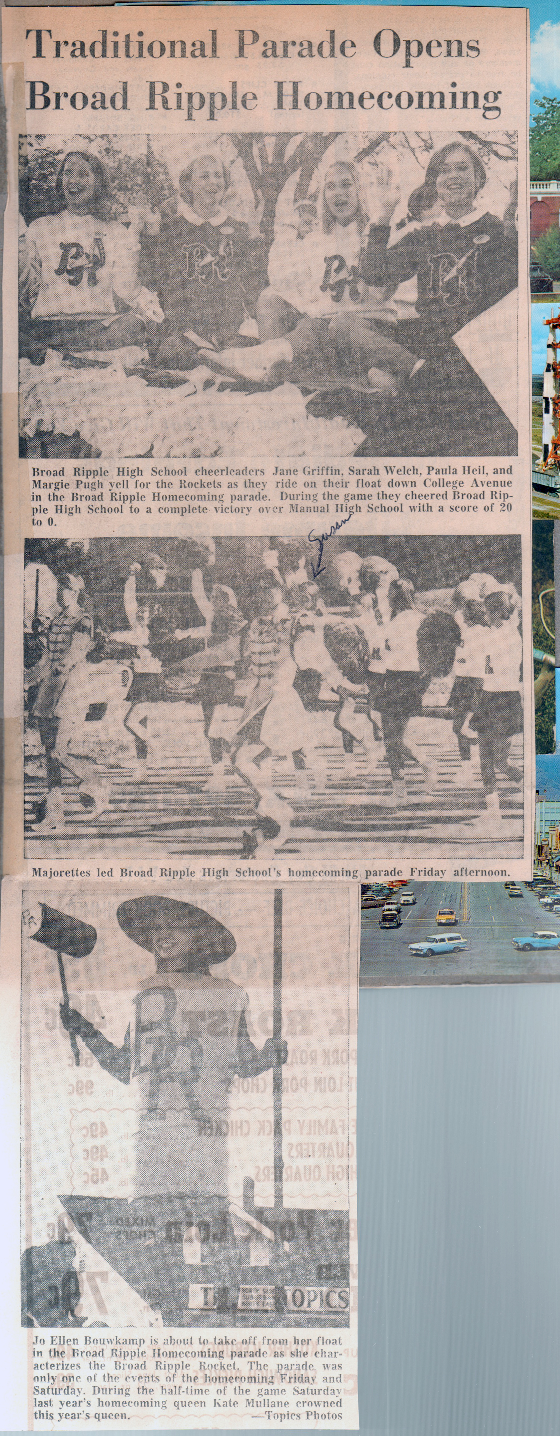 newspaper clipping - BRHS homecoming parade