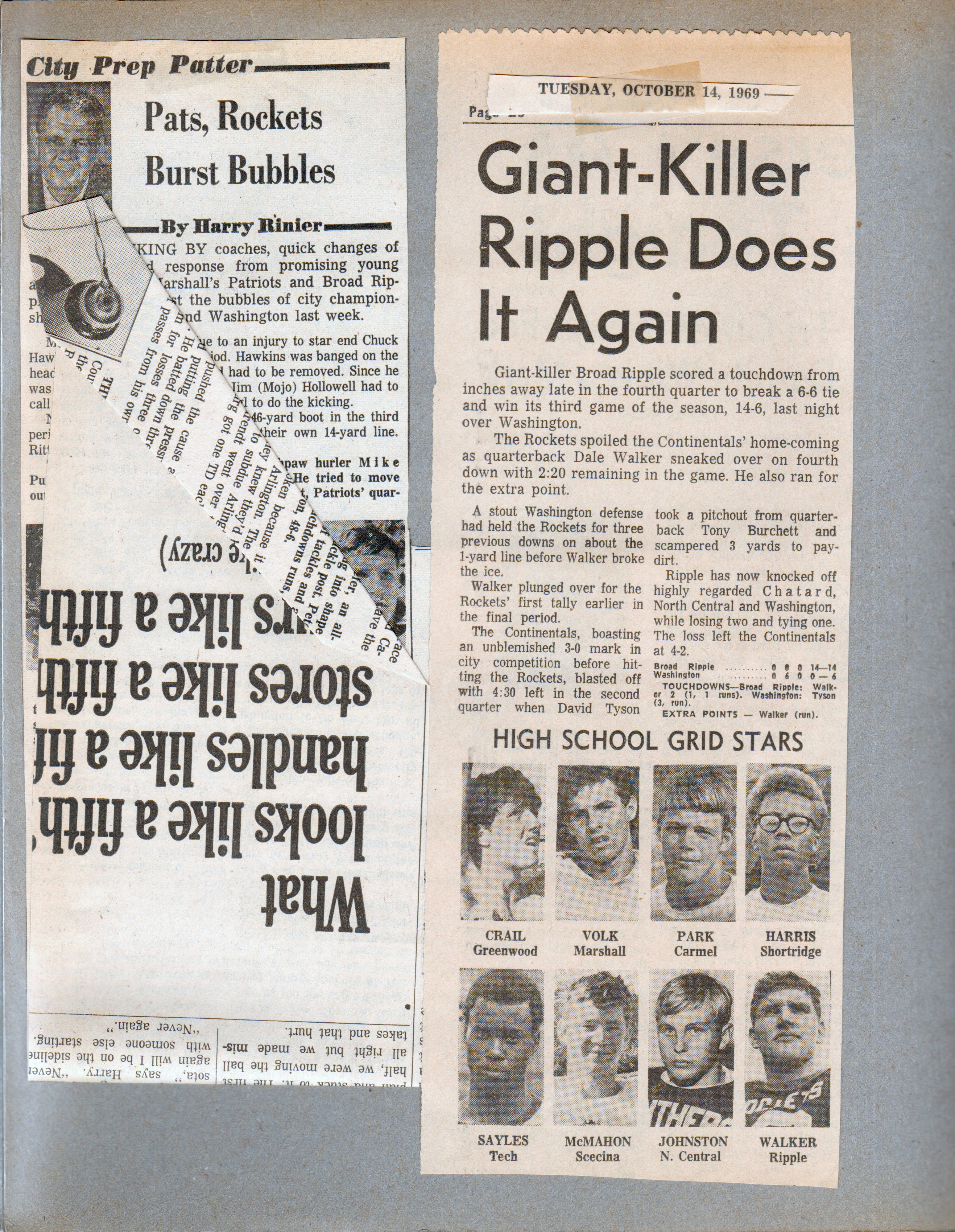 newspaper clipping - BR football. Giant Killer Ripple