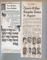 newspaper clipping - BR football. Giant Killer Ripple