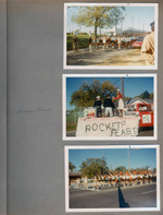 BRHS Homecoming Parade - cheerleaders. Susan Roush on float. on BR Avenue