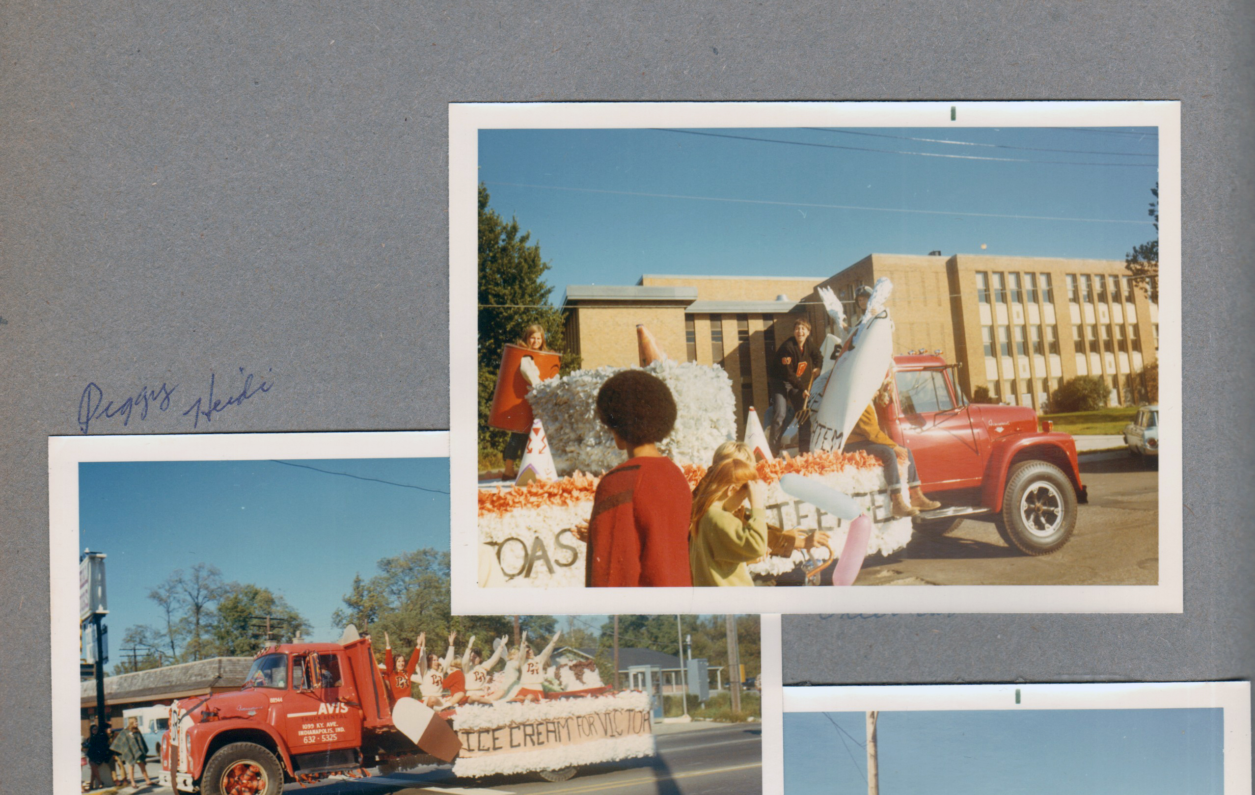Homecoming Parade on BR Avenue - Float passing school