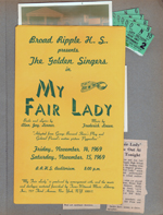 BRHS Golden Singers present My Fair Lady program. Tickets. newspaper clipping
