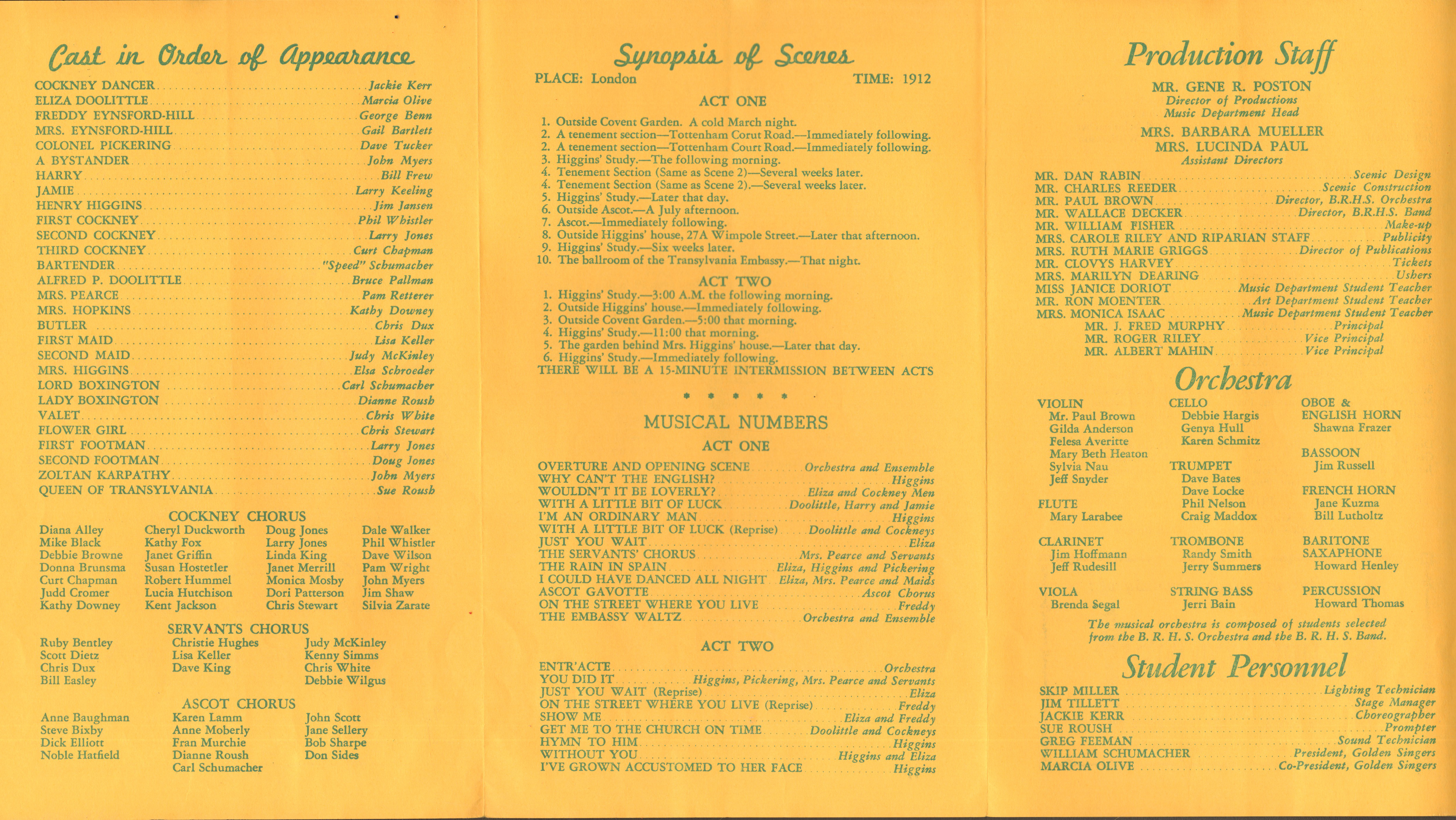 BRHS Golden Singers present My Fair Lady program