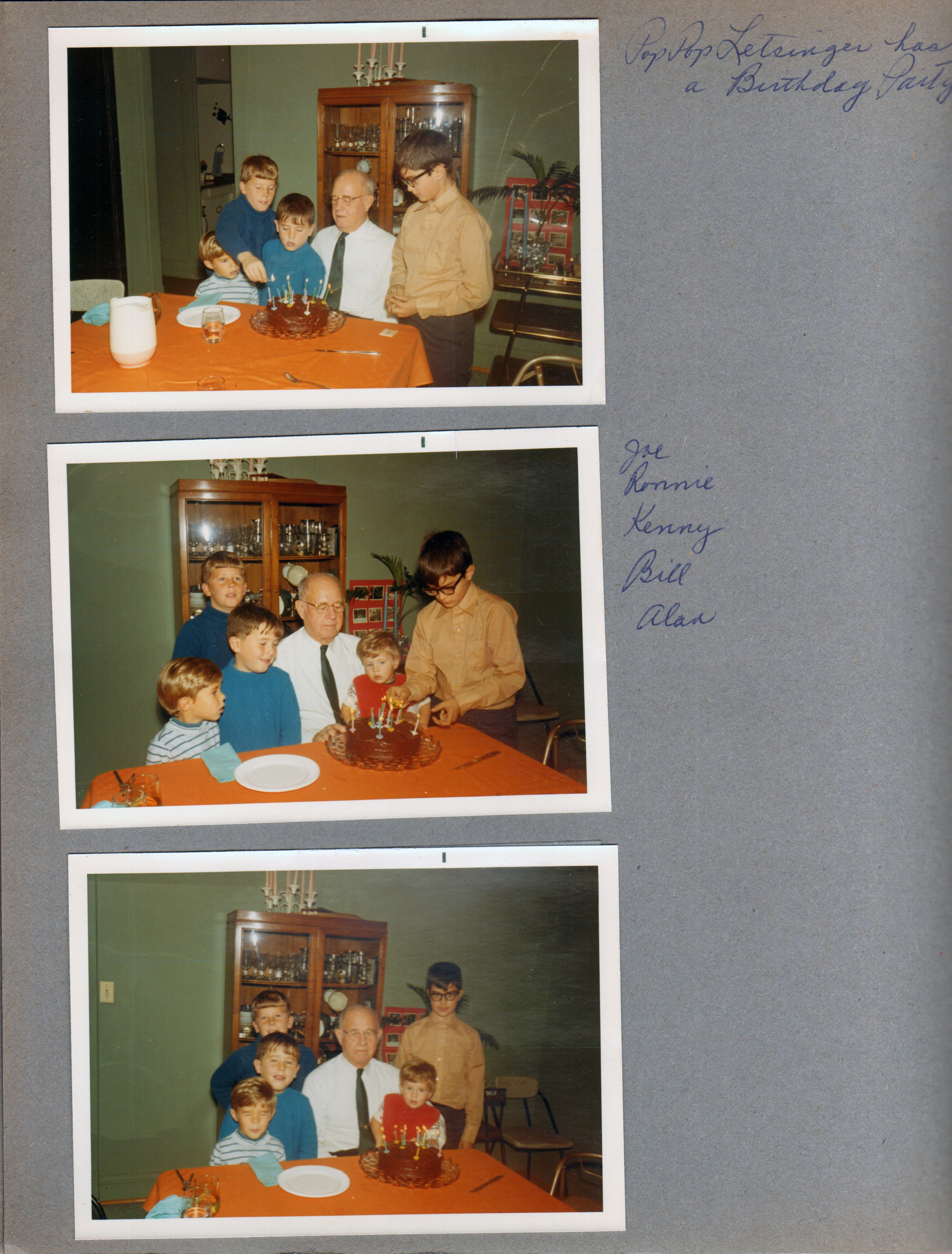 6122 dining room - Curt's birthday - Joe, Ronnie, Kenny, Curt, Alan. Bill.