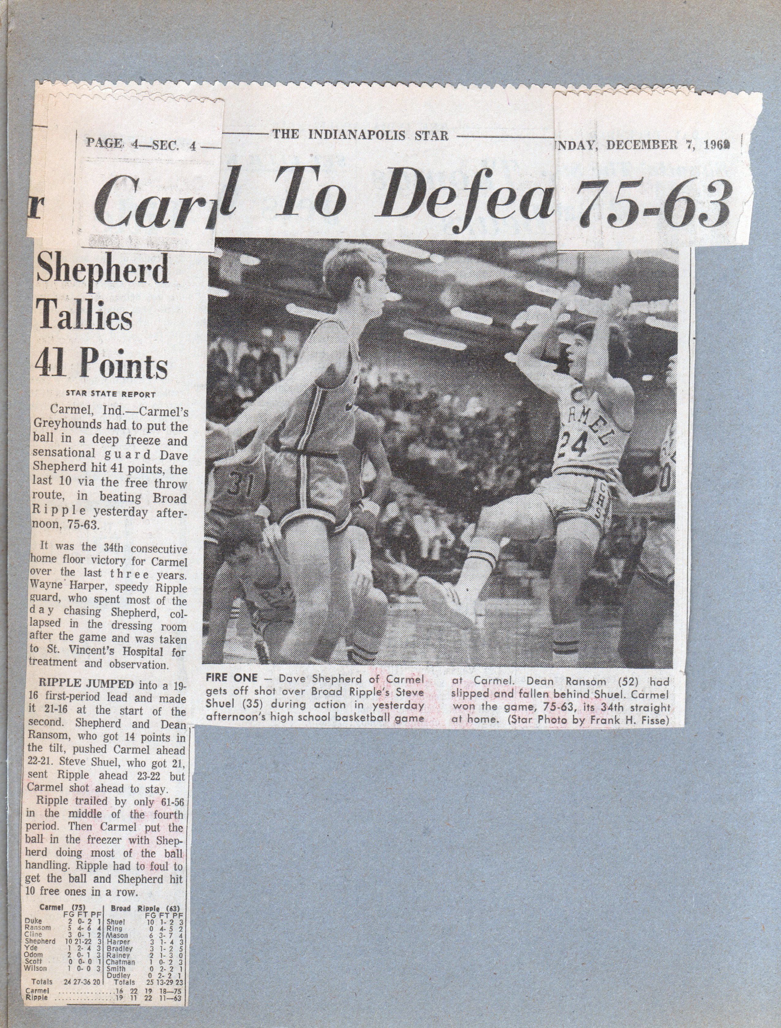 newspaper clipping - BRHS basketball