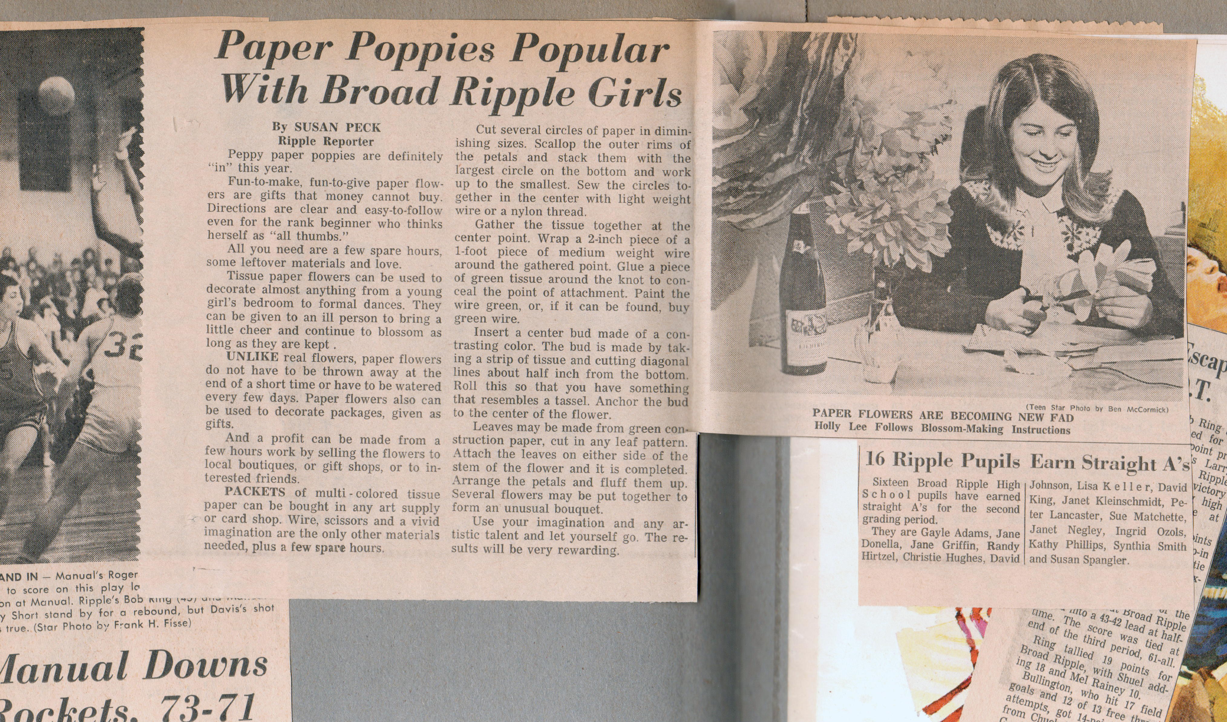 newspaper clipping - Paper Poppies Broad Ripple Girls