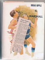 BRHS vs Marshall basketball program. newspaper clipping - BRHS basketball