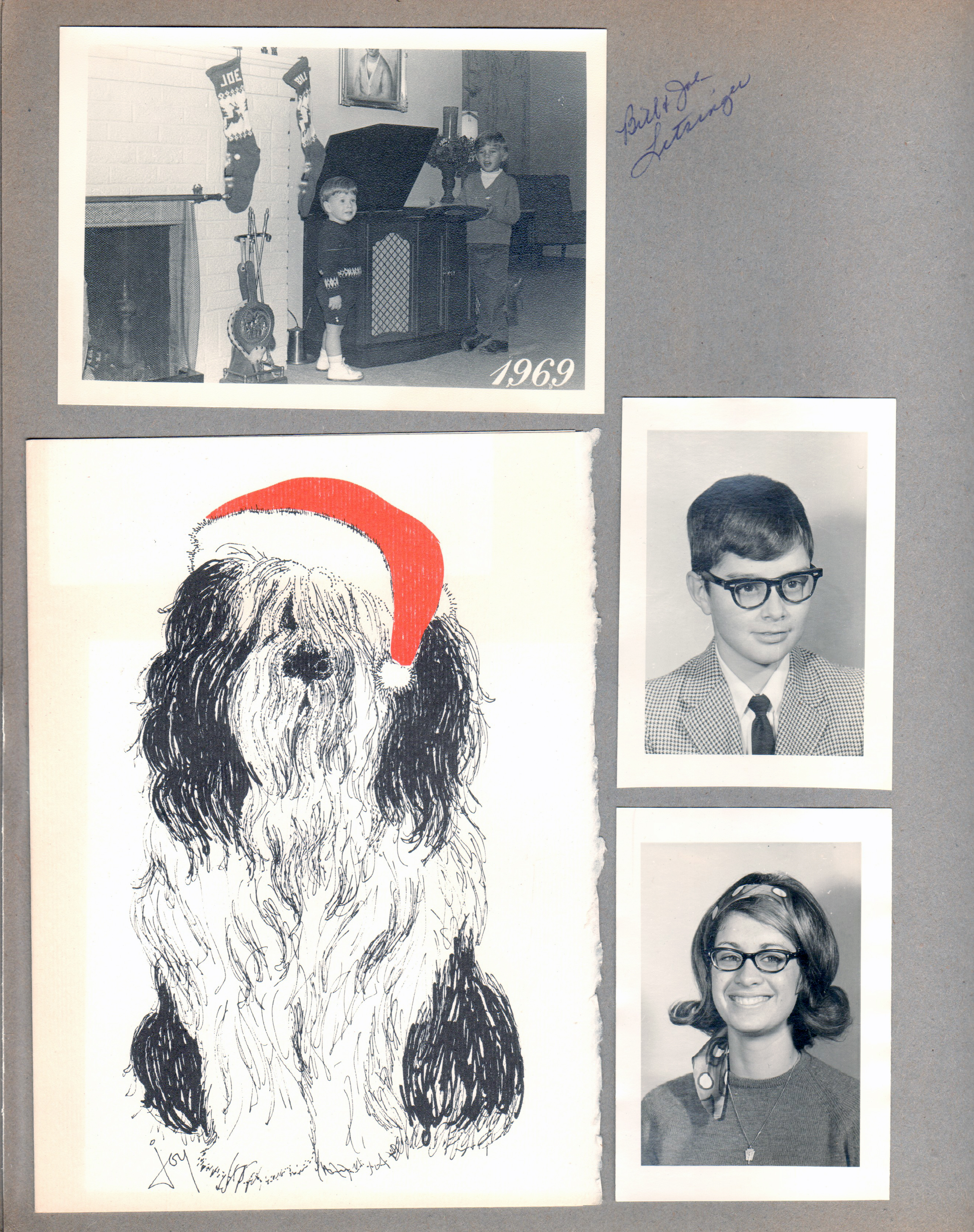 Kokomo - Bill and Joe at Christmas playing records. Portraits - Alan and Susan. Christmas card.
