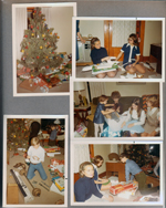 8815 Haverstick - Christmas Eve - living room - Rosemary and Susan. Nancy, Marlene, Ronna, Karen. Eddie, Alan. Rosemary, Susan, Alan. Johnny Lightning.