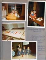 8817 Haverstick - Nancy's 5th birthday - Tracie, Nancy, Ronna. Nancy and Ronna and cake. Cub Scouts rocket races. Alan 2nd place. Glen Austin, Alan, Joe Lobraico.