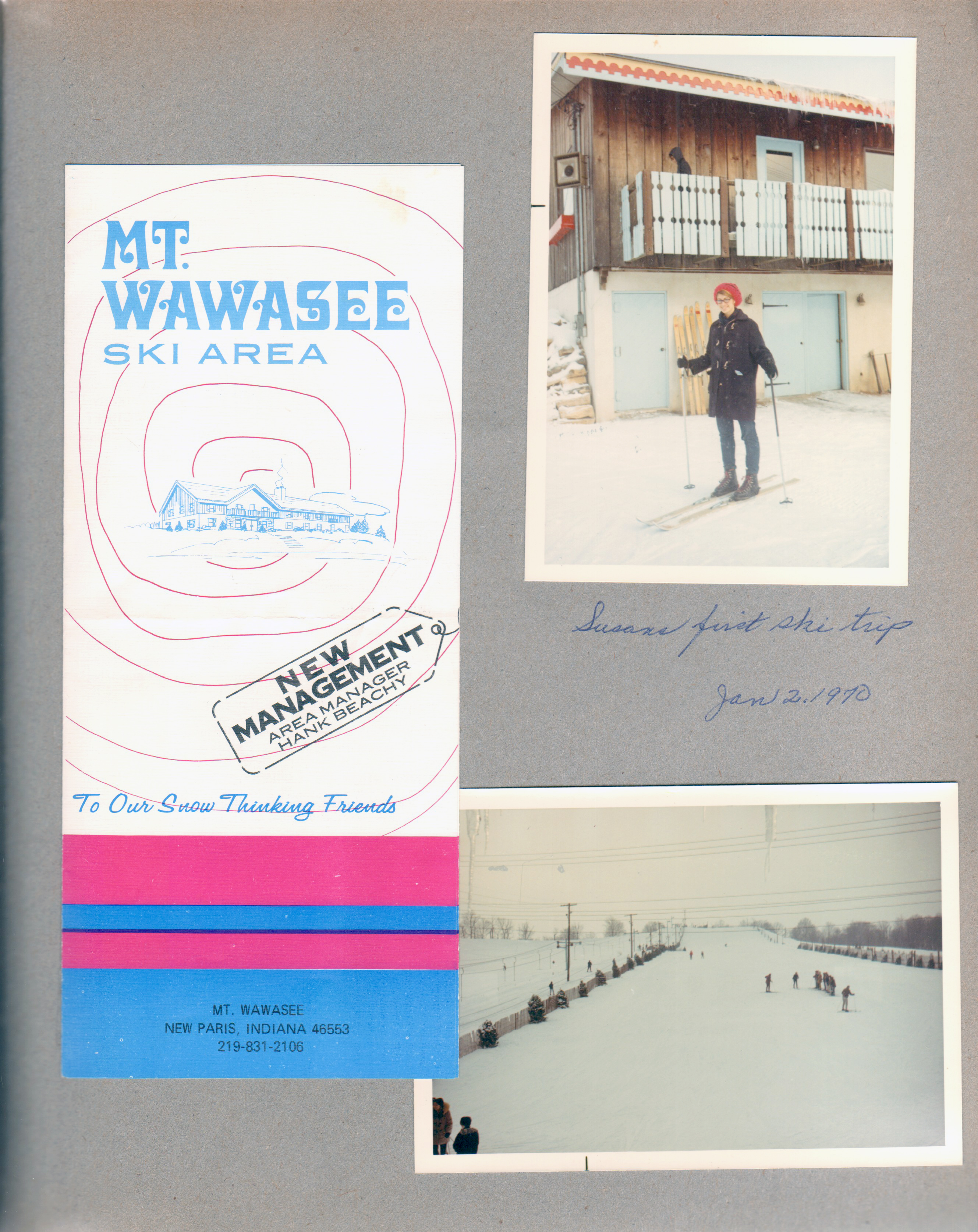 Mt. Wawasee - brochure. Susan.