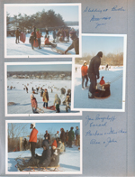 Sledding at Butler - Jan Borgerhoff, Evrard, Barbara, Steve Chaillard, Alan and John.