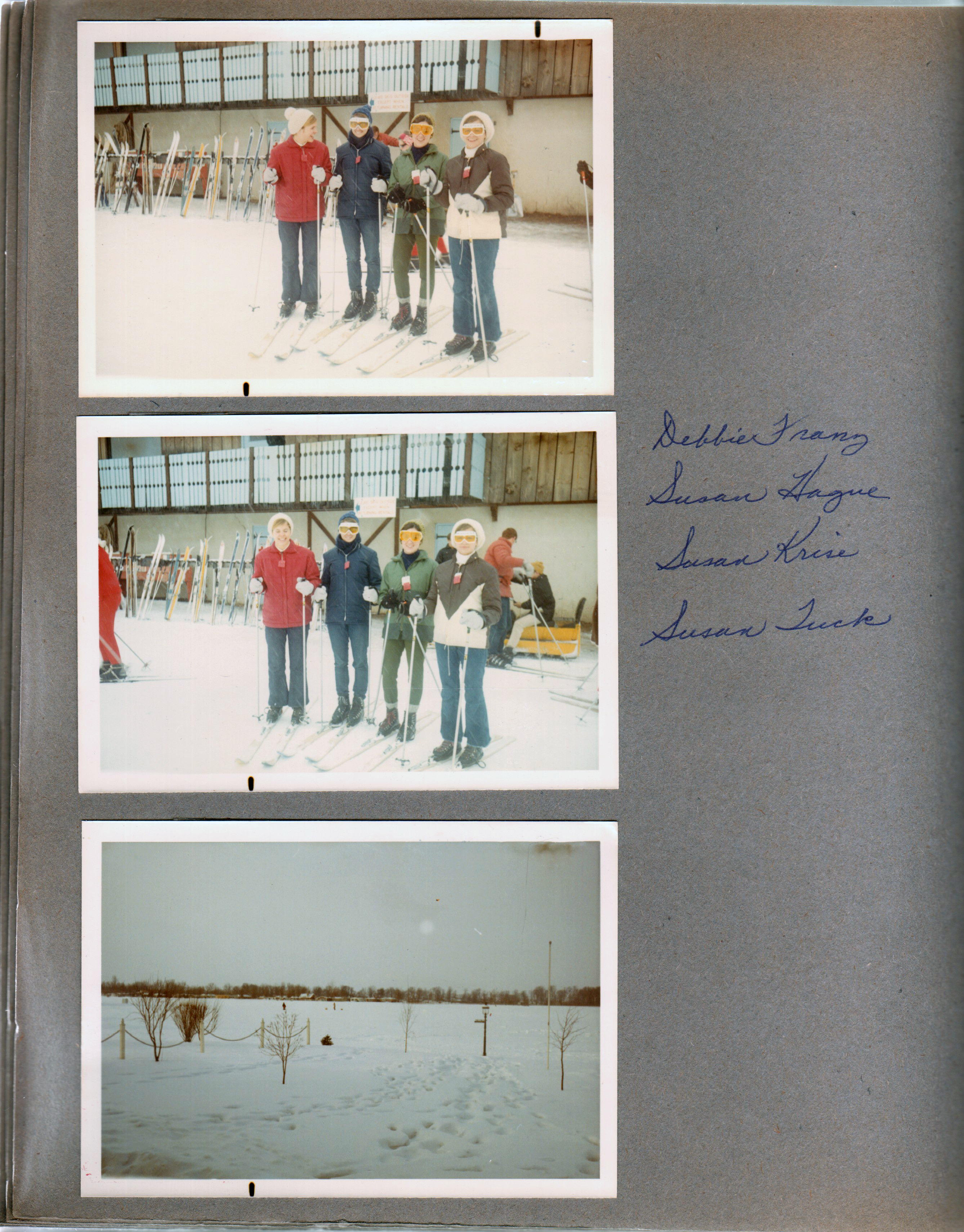 Mt. Wawasee - Debbie Franz, Susan, Susan Krise, Susan Tuck. Wawasee - lake frozen over
