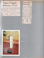newspaper clipping - BRHS basketball. 6122 basement - John made penalty sign for BRHS basketball.
