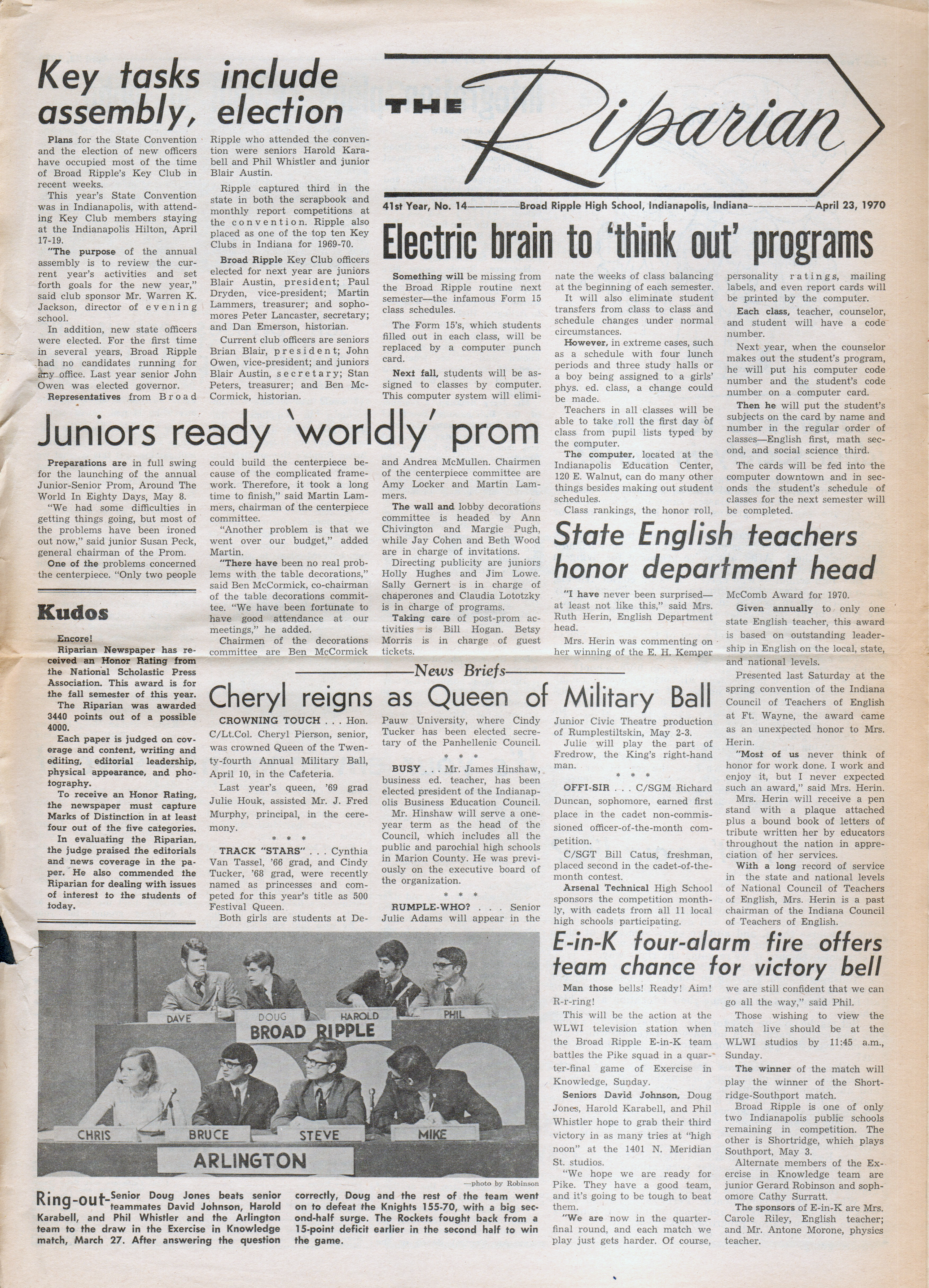BRHS Riparian newspaper April 23 1970