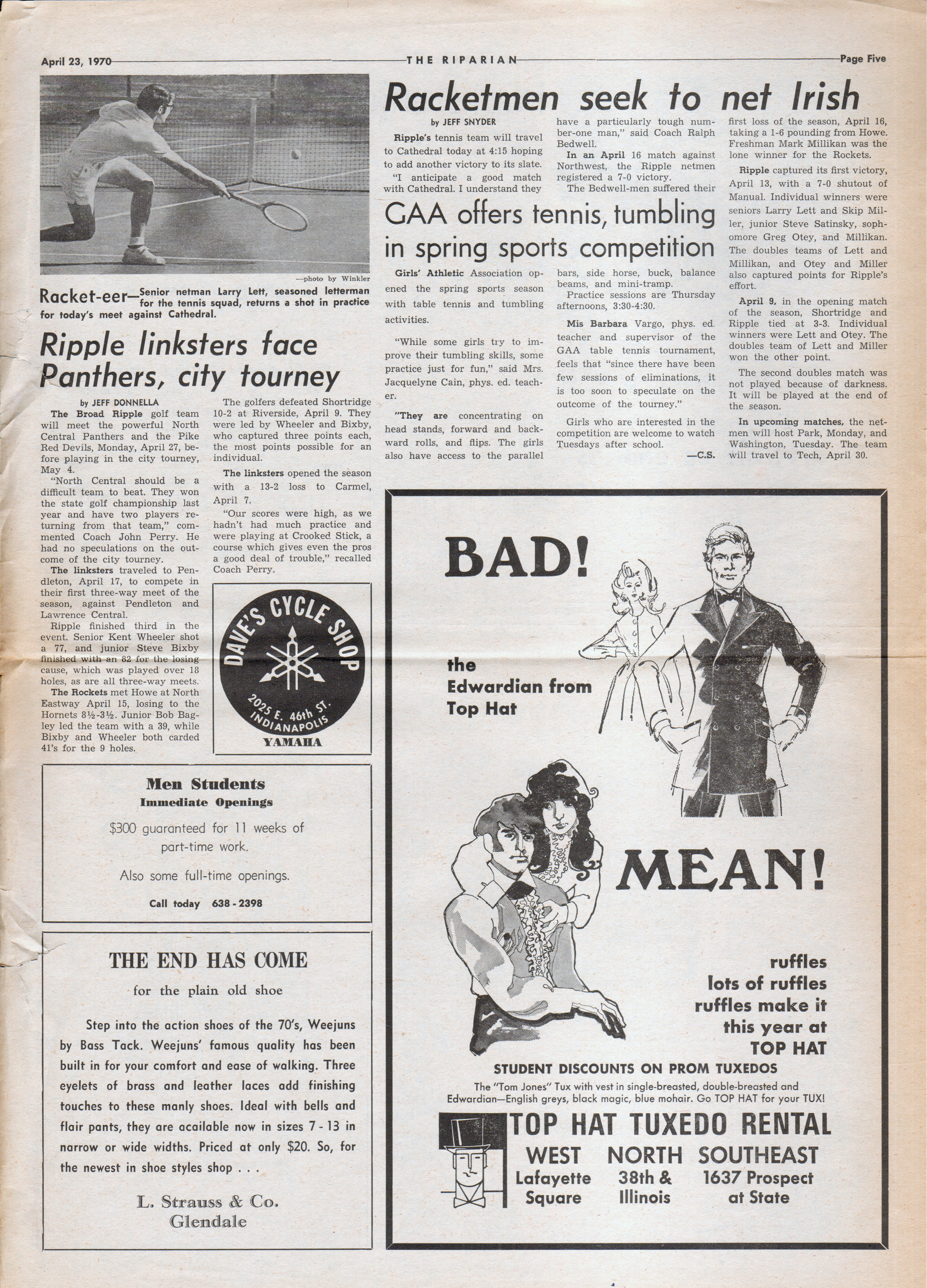 BRHS Riparian newspaper April 23 1970