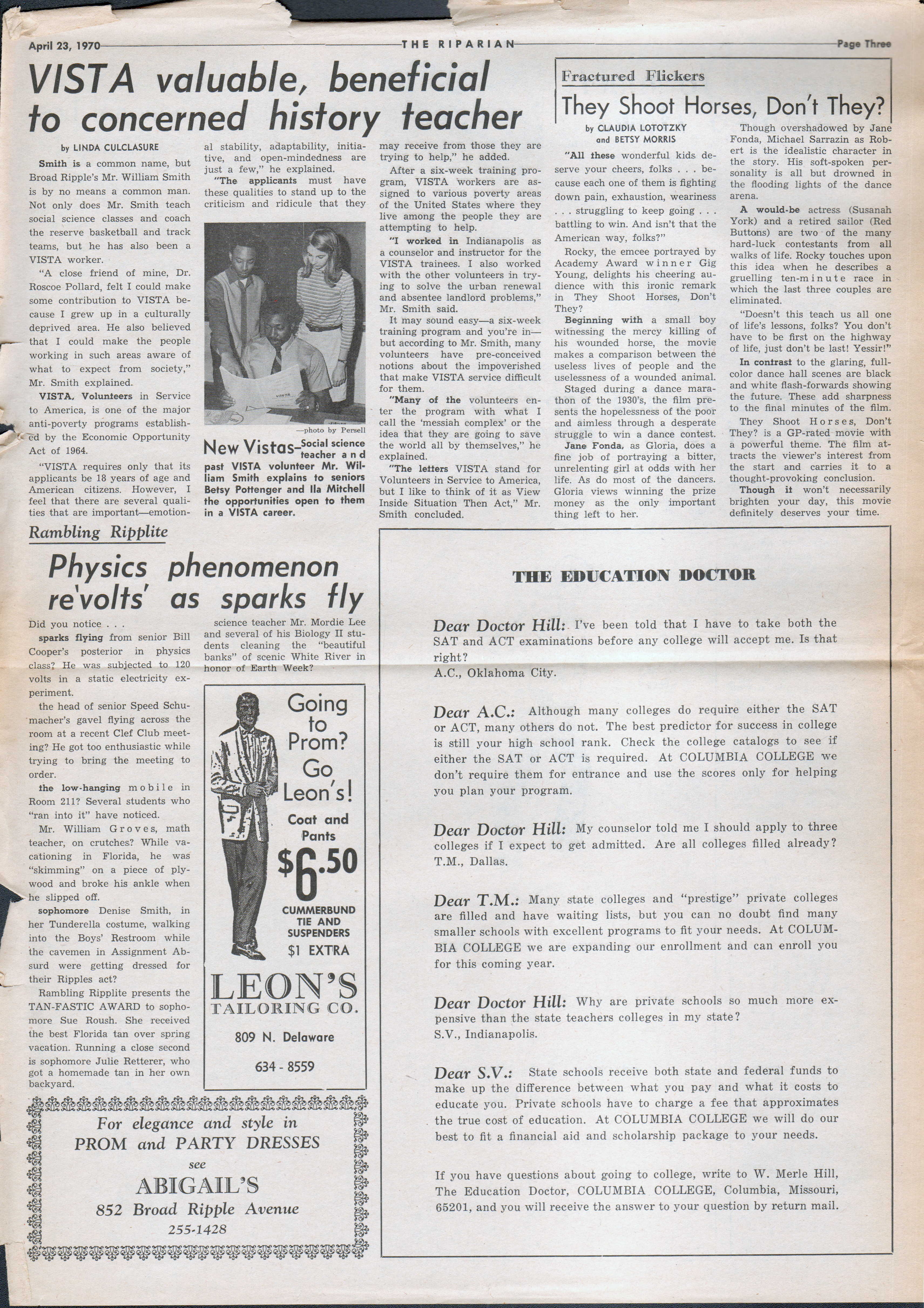 BRHS Riparian newspaper April 23 1970