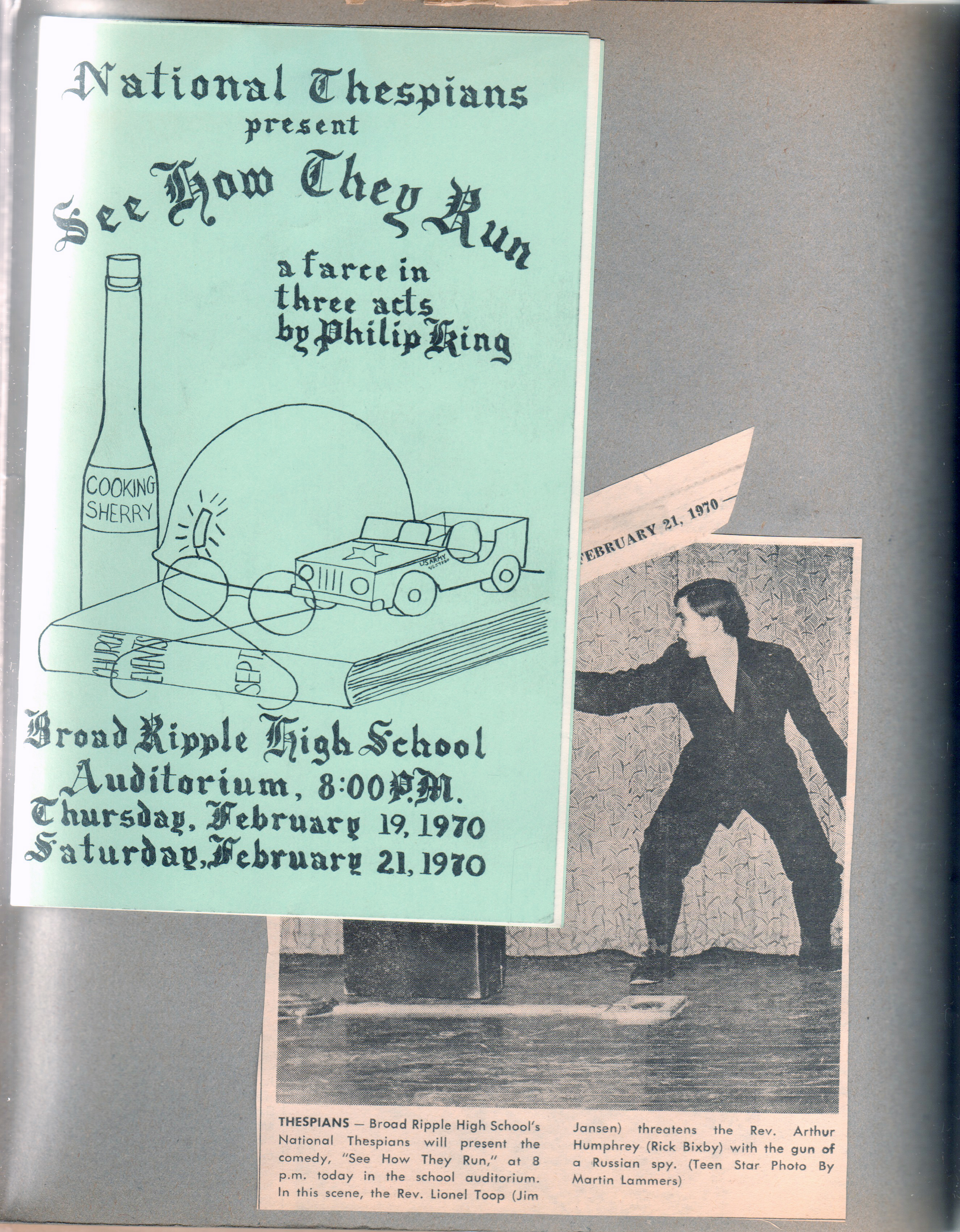 BRHS See How They Run program. newspaper clipping - See How They Run - Jim Jansen.