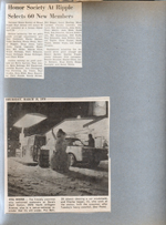 newspaper clipping - BRHS Honor Society. Dave's Shell station snowman.