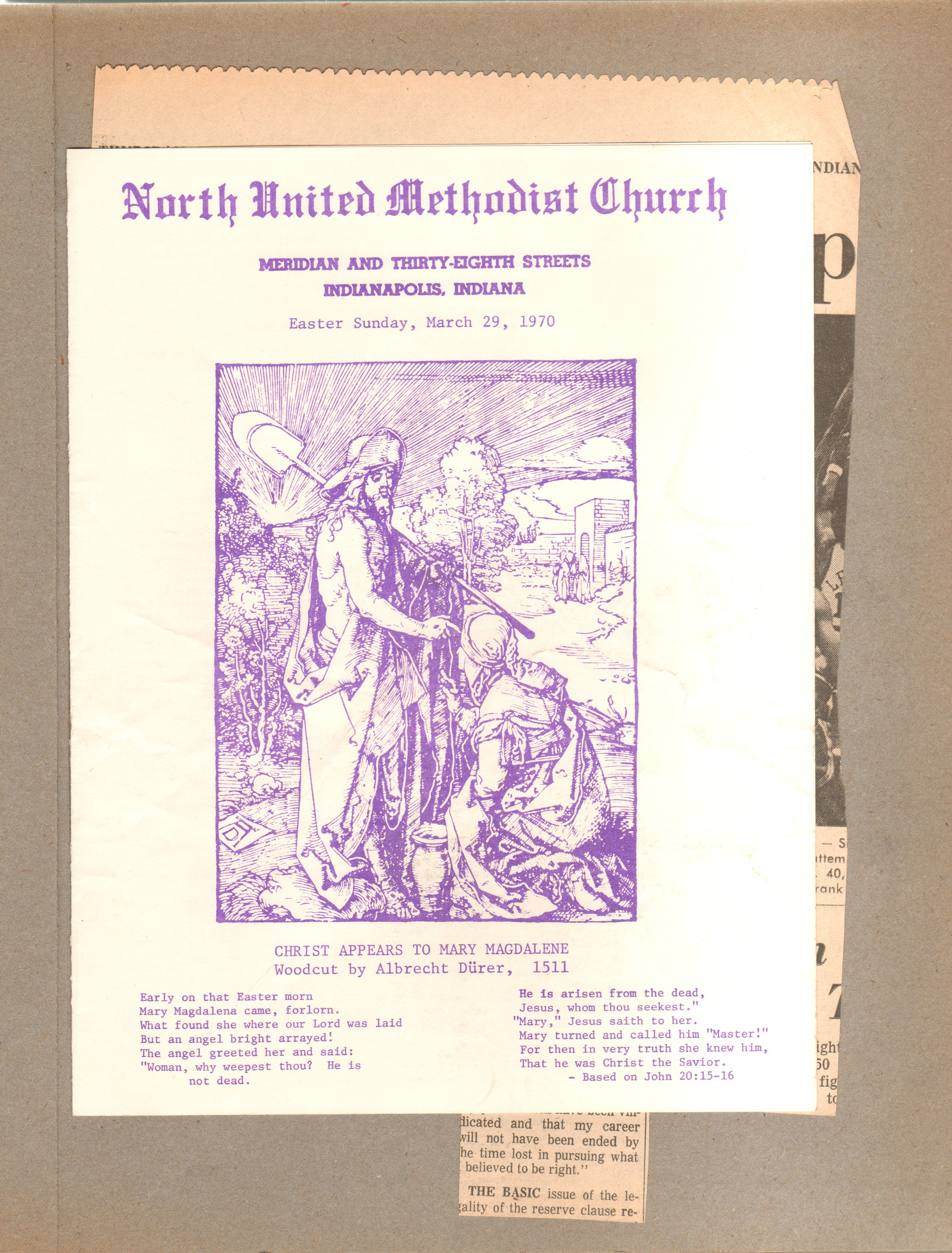 North United Methodist Church program - Mar 29 1970