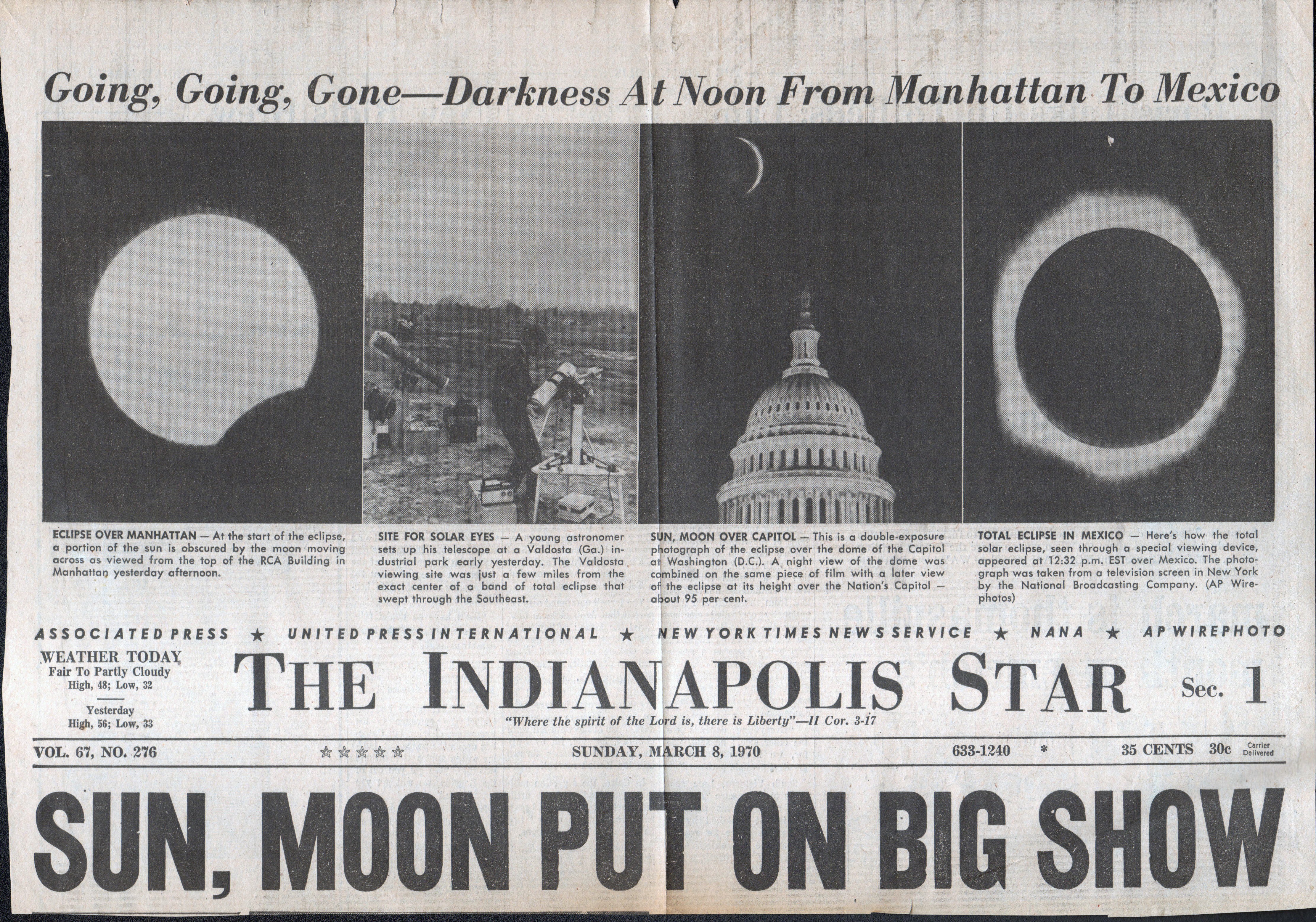 newspaper clipping - Eclipse