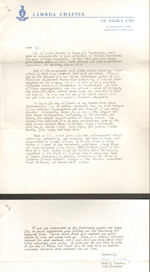loose items - Lambda Chapter of Sigma Chi letter