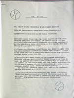 loose items - BRHS letter Frank Baird 34th year