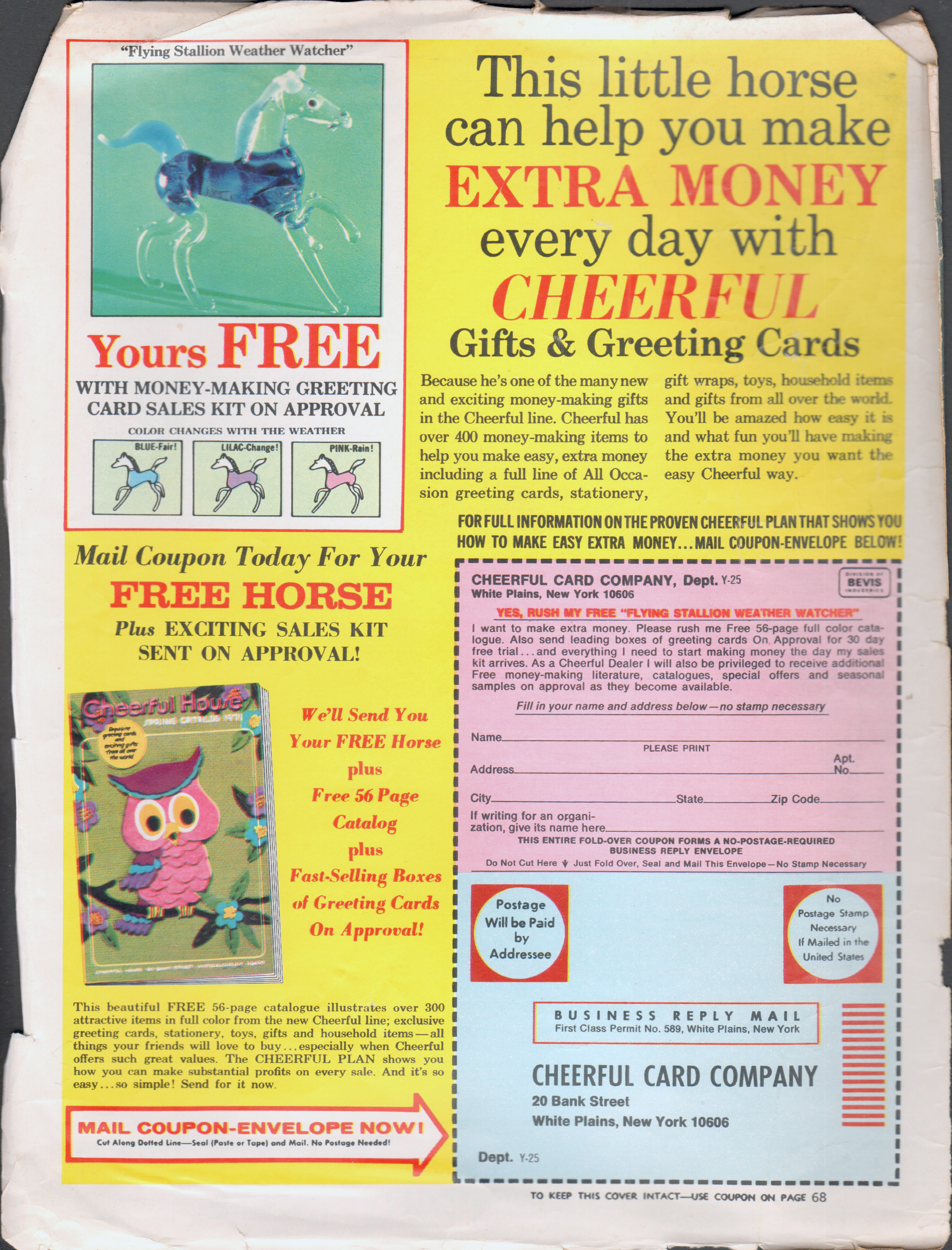 magazine page - ad for Cheerful Card Company prizes