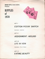 BRHS Ripples Acts 1970 program and tickets