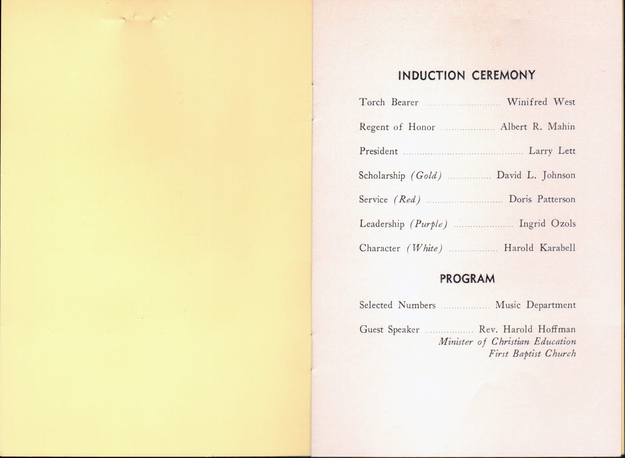 BRHS National Honor Society program