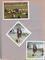 BRHS track meet. 6122 yard - Susan in cheerleader outfit,