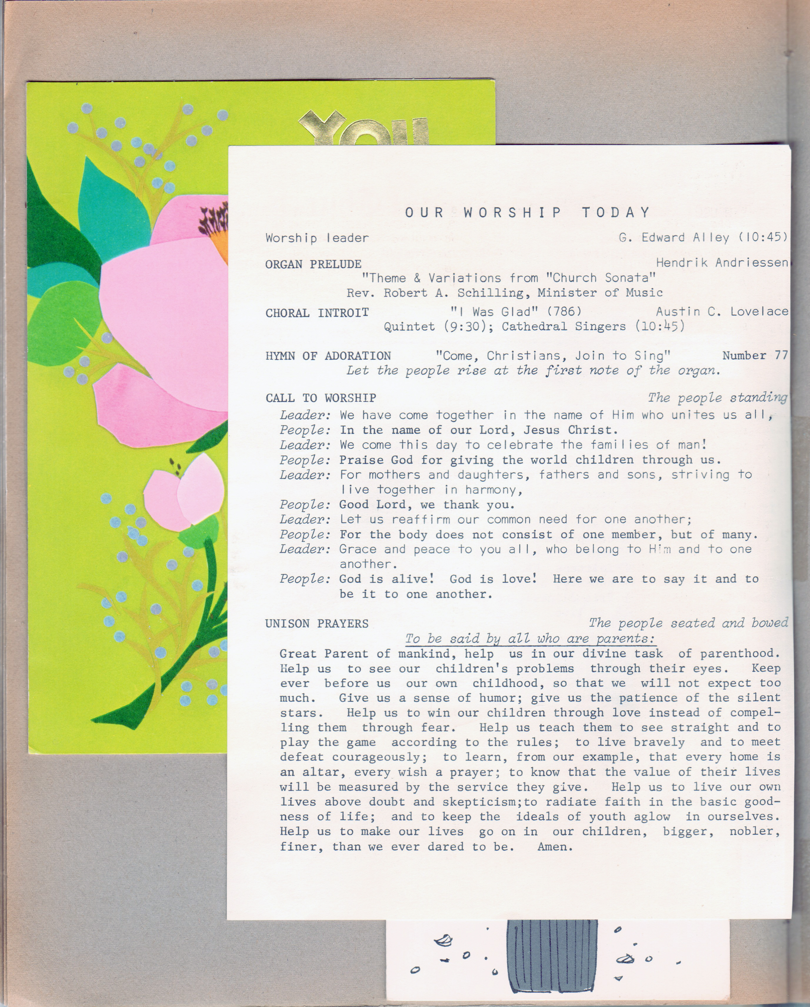 North United Methodist Church program - May 10 1970