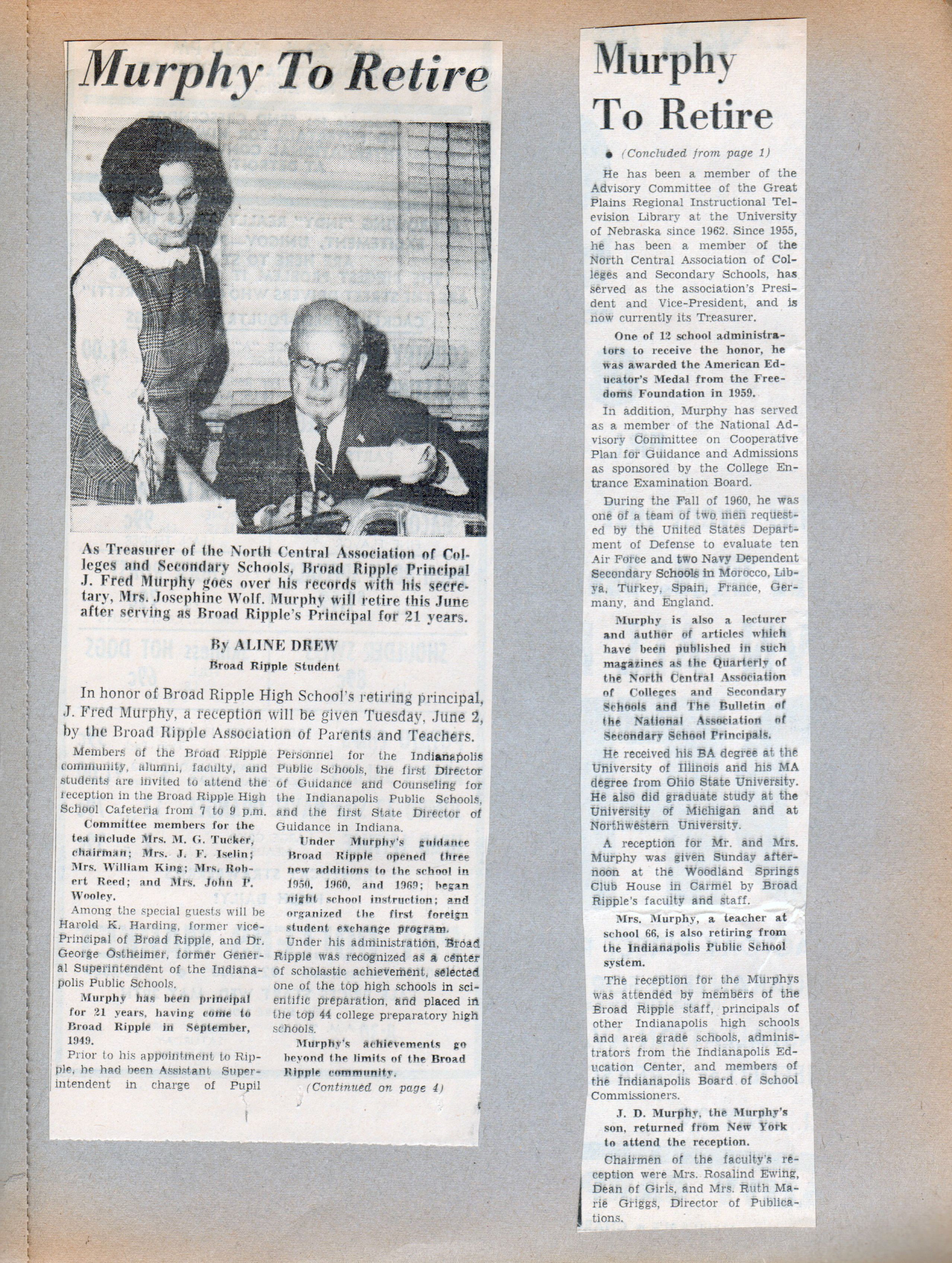 newspaper clipping - BRJS Murphy to retire.