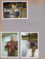 Indy Speedway - racecars. Wawasee - John with bass. Alan fishing.