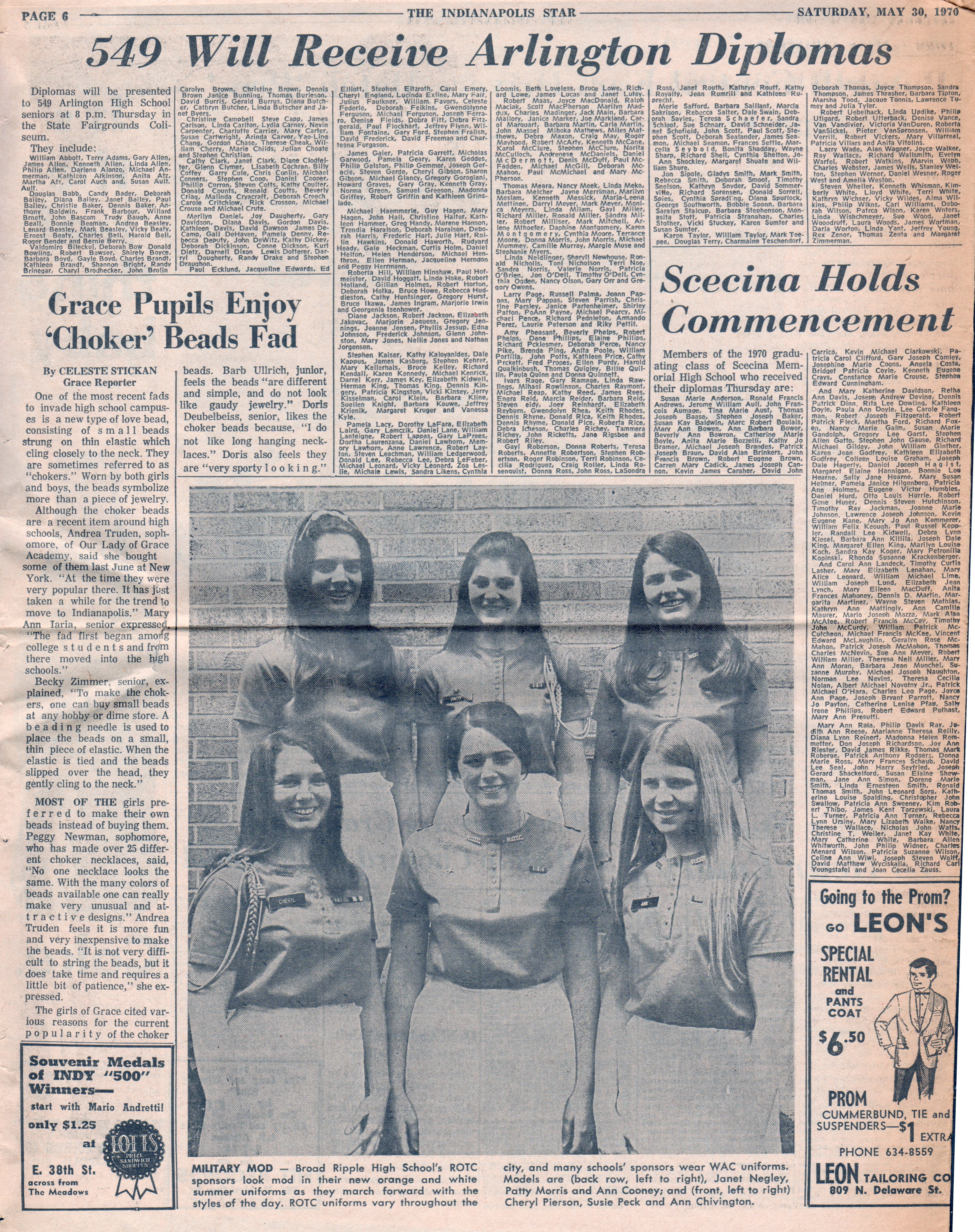 newspaper clipping - The Teen Star - May 30 1970