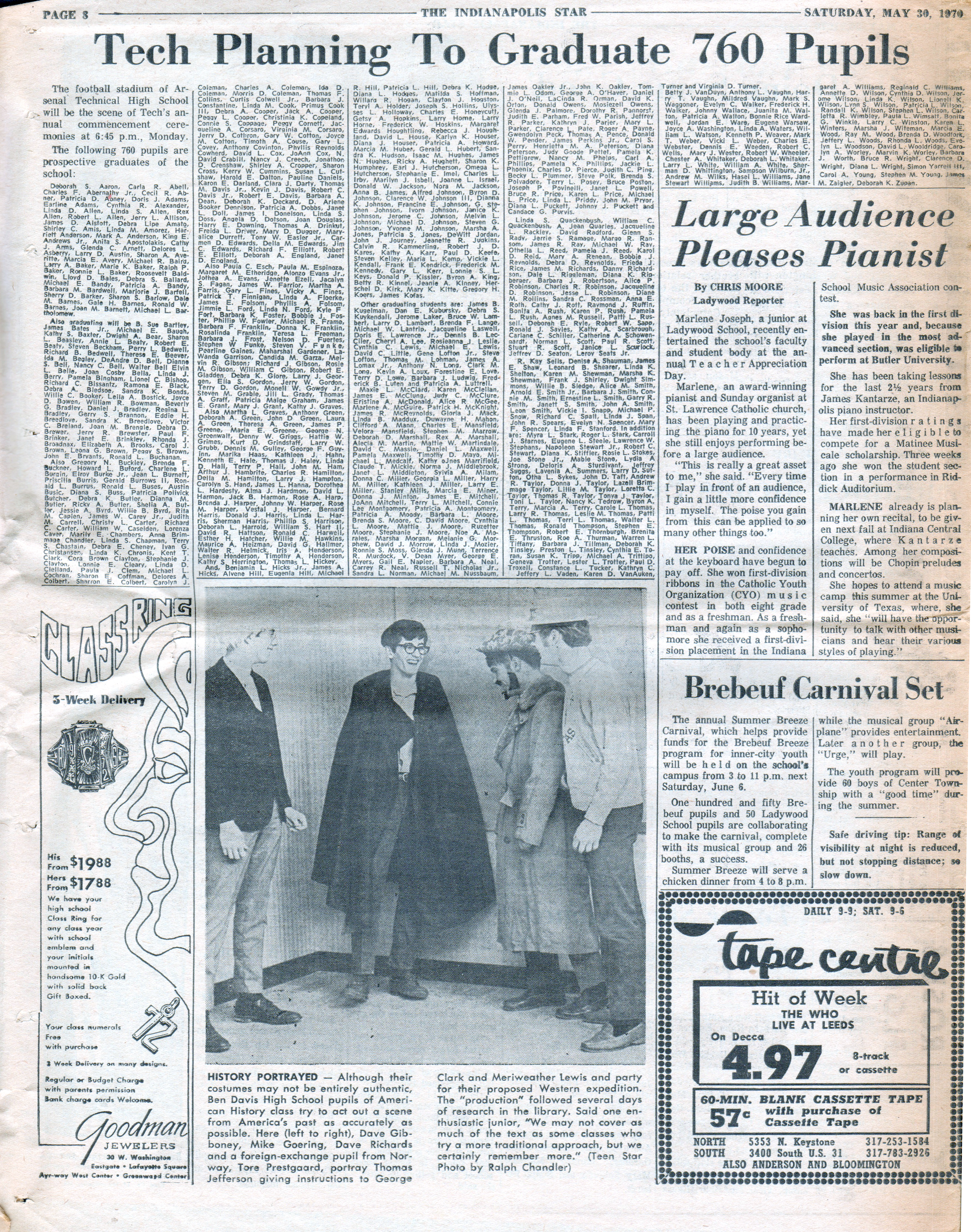 newspaper clipping - The Teen Star - May 30 1970