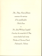 Campbell Johnson wedding invitation