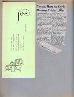 BRHS poem. newspaper clipping - Daniel Wallace dies - Andy Wallace's brother