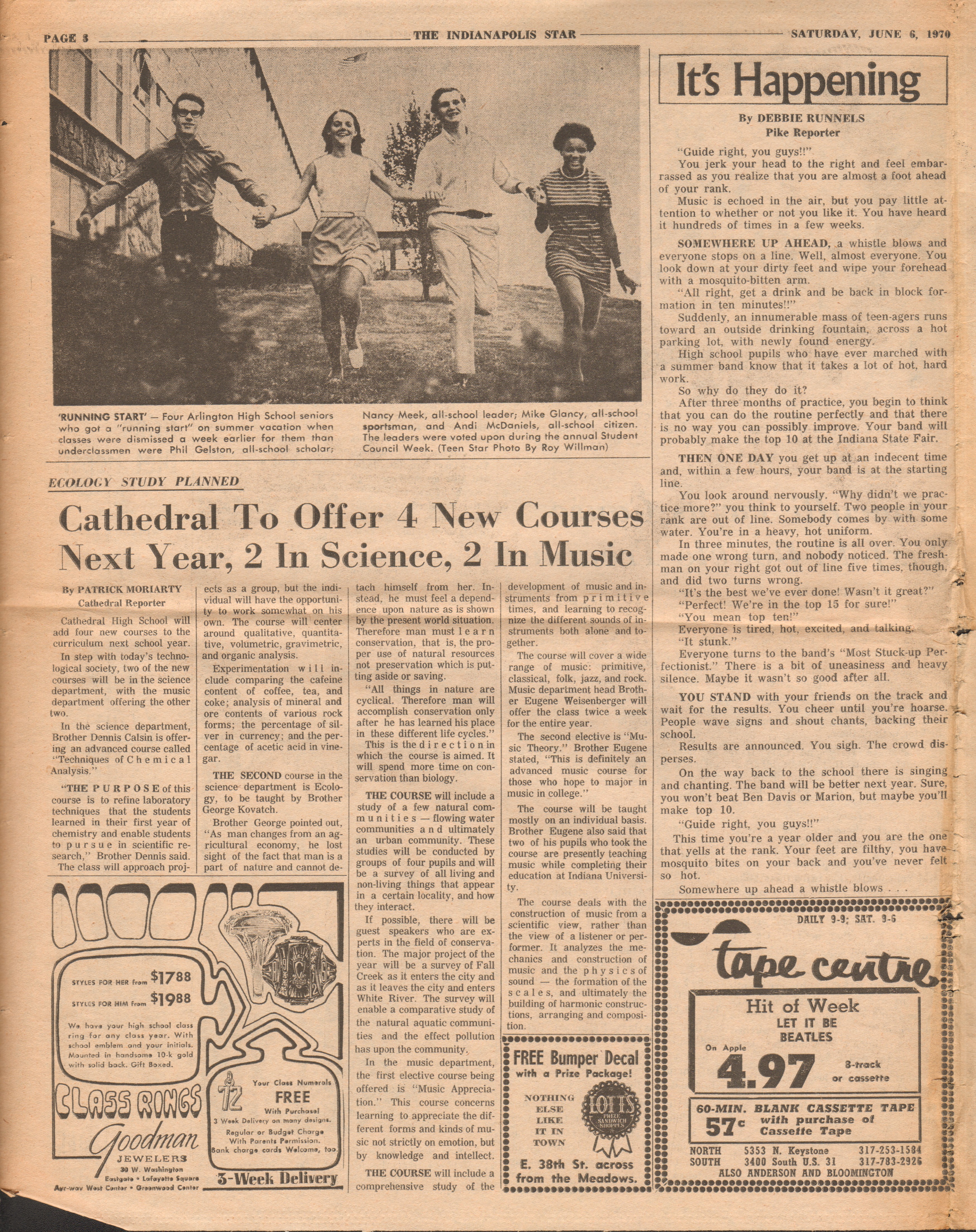 newspaper clipping - The Teen Star - June 6 1970