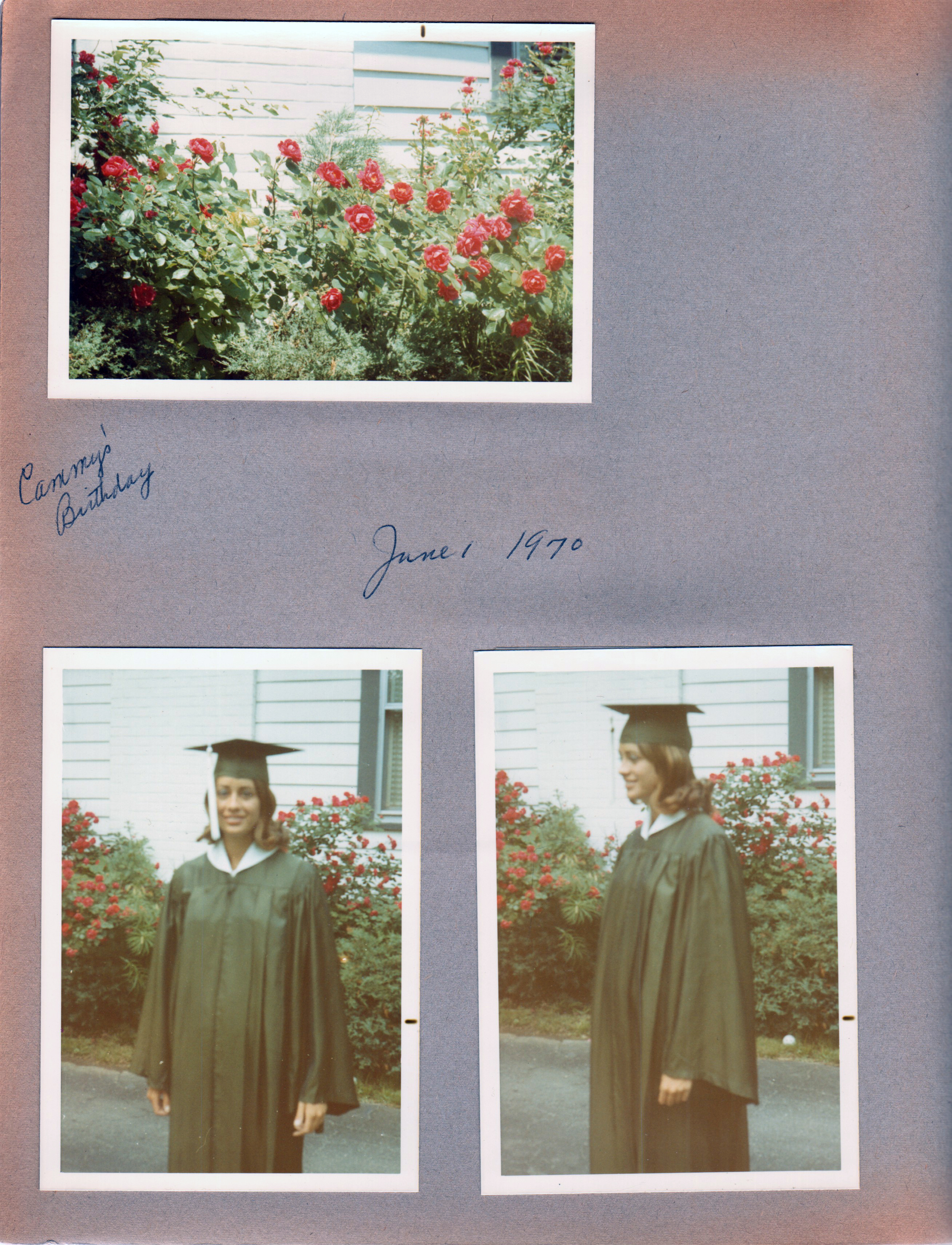 6122 yard - Roses. Susan graduation gown.
