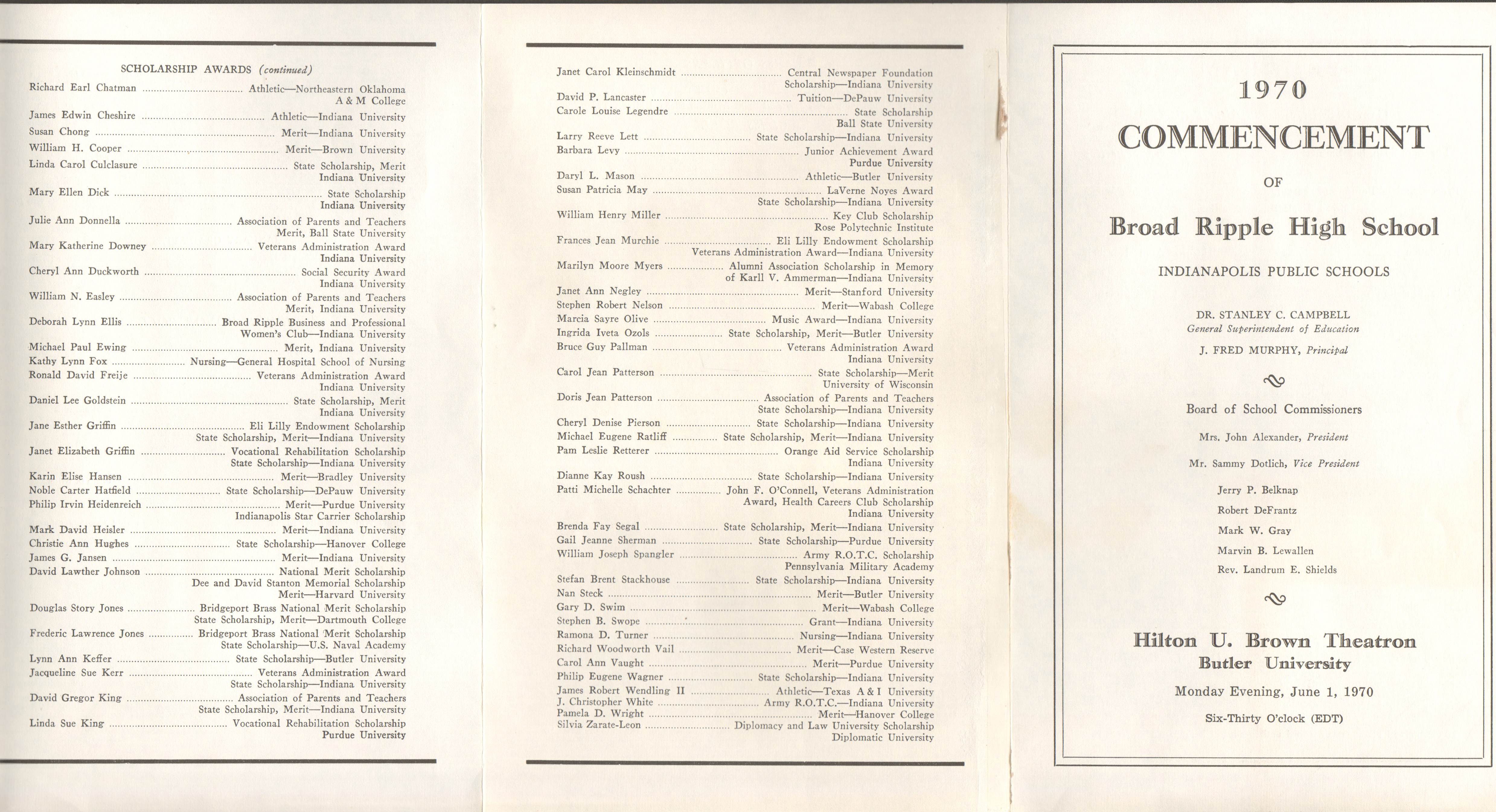 BRHS graduation Commencement program - Susan