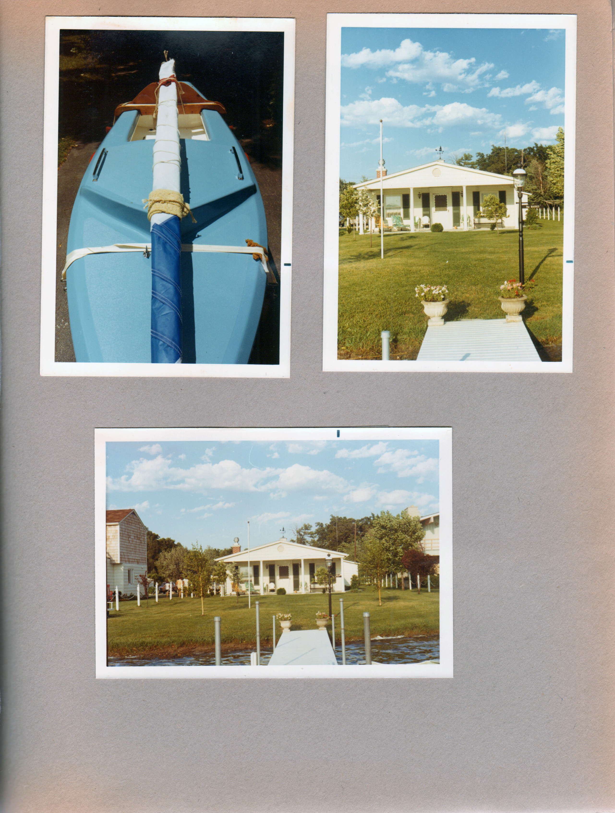 Lugar sailboat. Wawasee - house from dock.