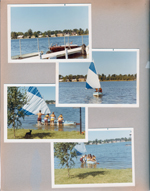 Wawasee - Johnson Bay - Chris Craft at dock. Lugar sailboat.