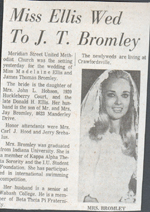 newspaper clipping - Madelaine Ellis Hobson? wedding