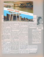 postcard Lafayette Square 59973-C. newspaper clipping - Starlight Musicals - Debbie Reynolds. Carole Sue Heine wedding.