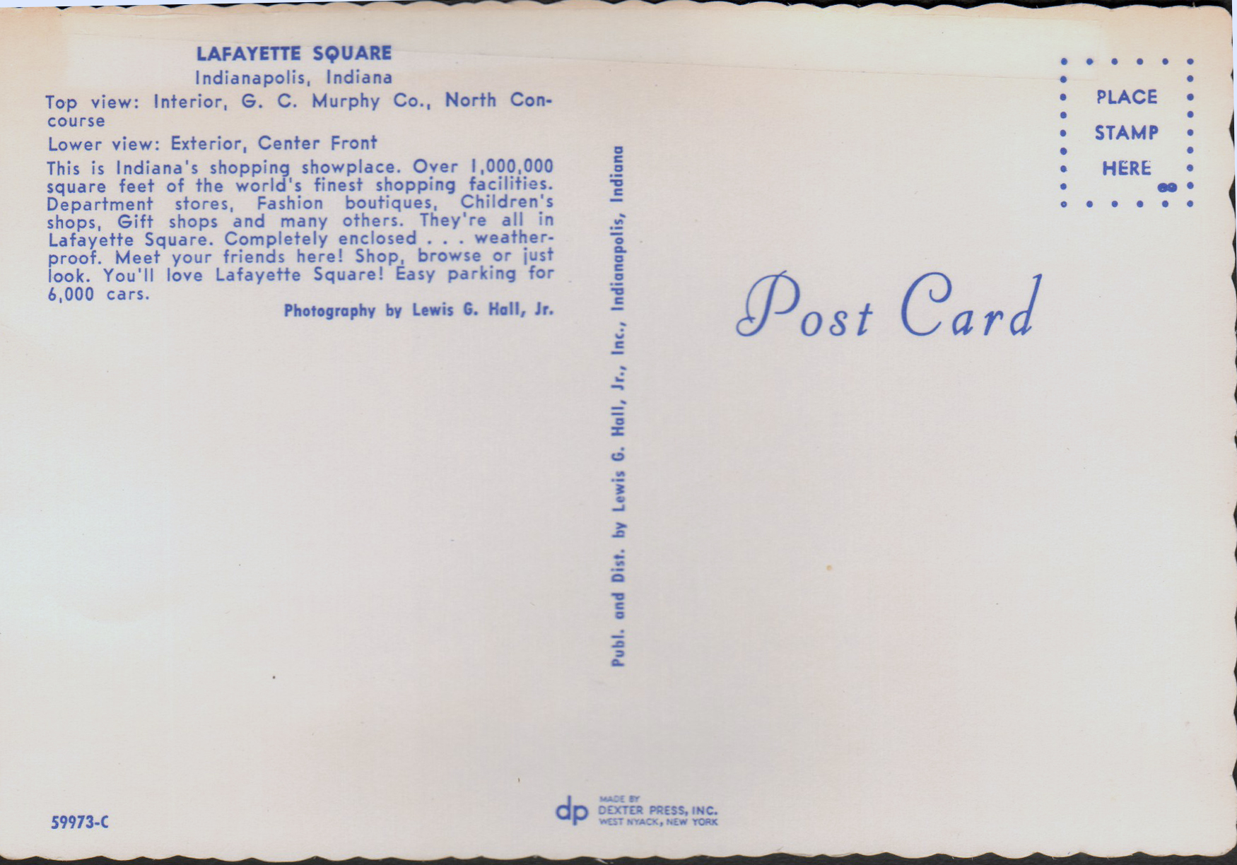 postcard Lafayette Square 59973-C.